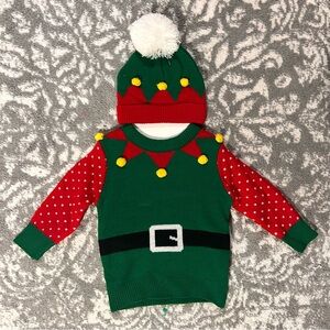 So'dorable Boys Elf Christmas Sweater with Matching Hat NEW 0-6 Months